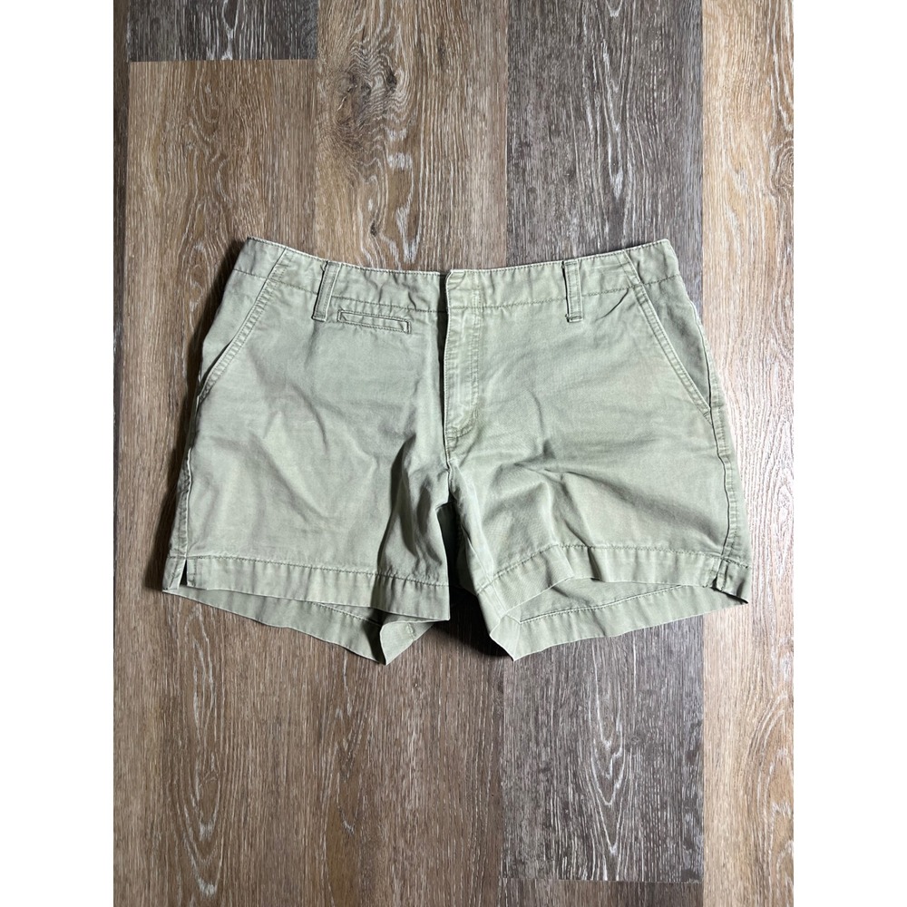 Old Navy Chino Shorts Womens 8 Green Good Cotton Mid Rise Utility Khaki